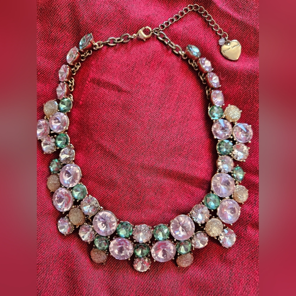 Betsey Johnson Marie Antoinette Mixed Faceted Stone Collar Necklace